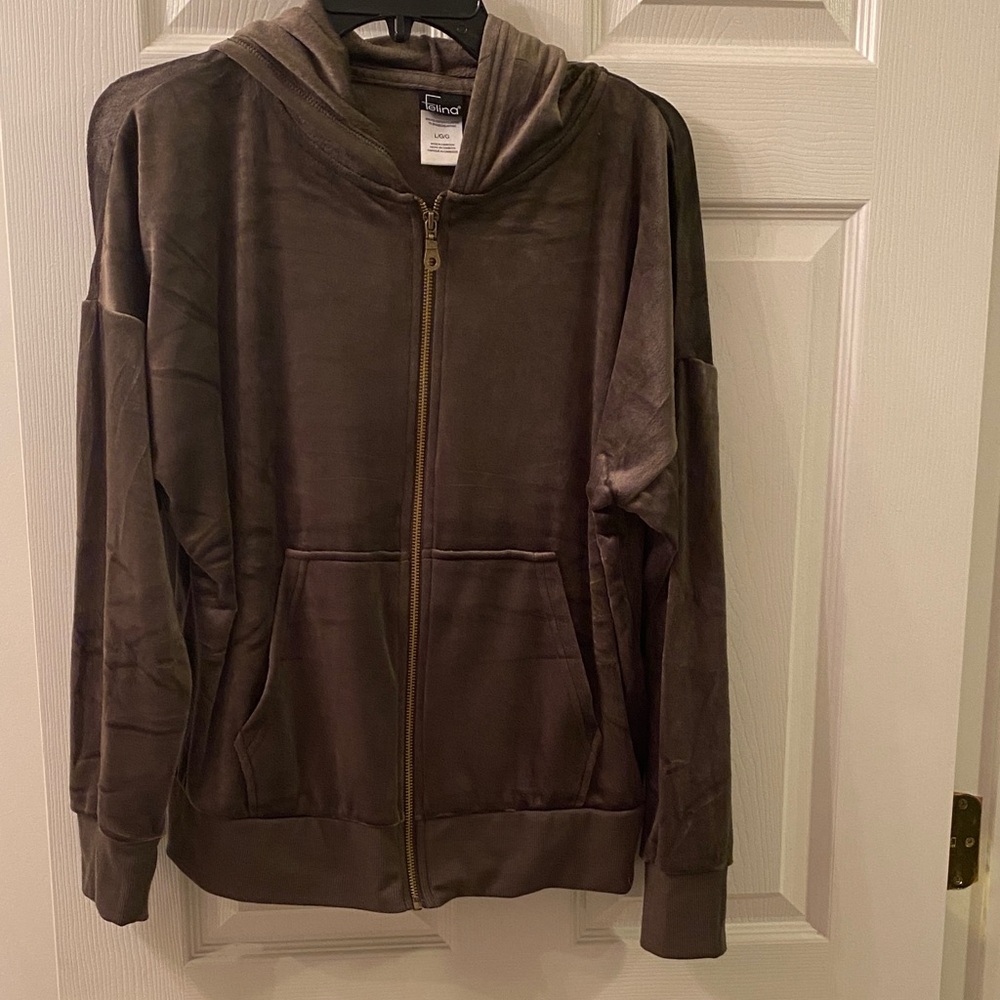 Felina Brown Zip-Up Hoodie